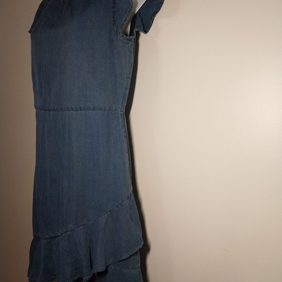 Banana Republic Denim Zippered High-Low Dress Size 6 - Picture 2 of 6